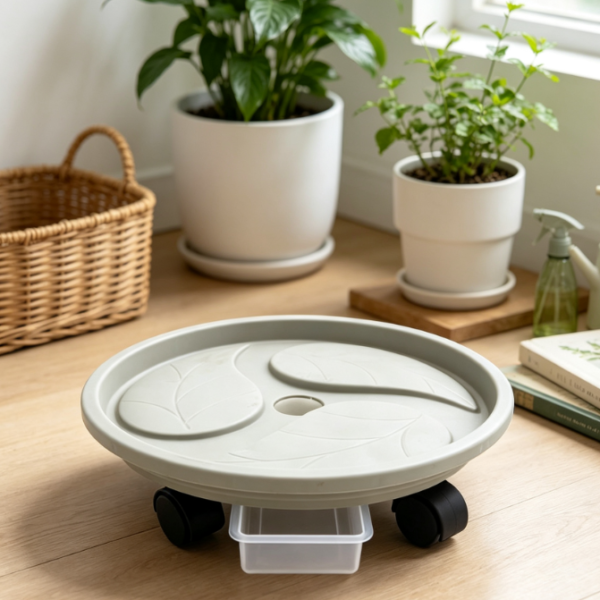 Heavy-Duty Plant Caddy With Wheels And Drainage Tray