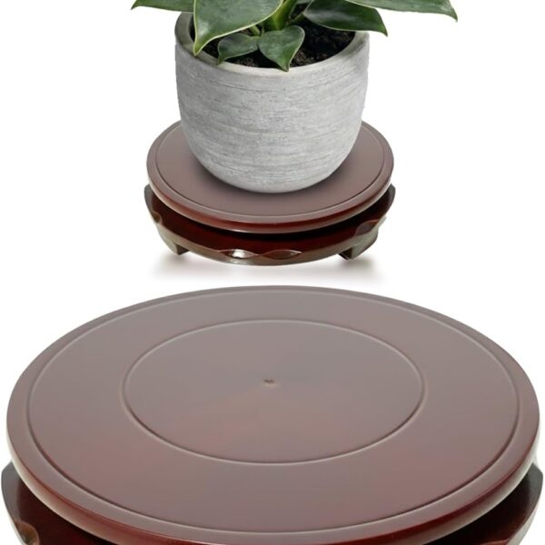 Rotating Wooden Plant Stand Base