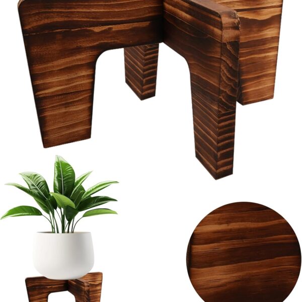 Low-Profile Small Single-Tier Wooden Plant Stand