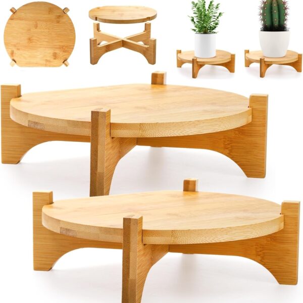 Mid-Century Style Bamboo Plant Stand (Detachable)